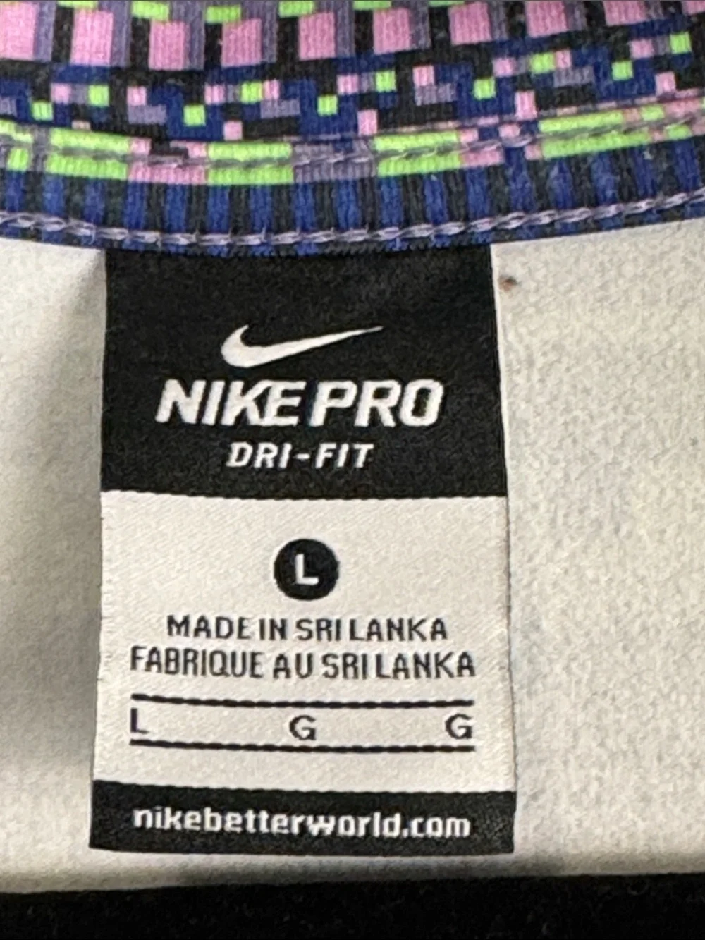Nike Pro Dri-FIT ladies half zip athletic pullover large EUC purple green navy